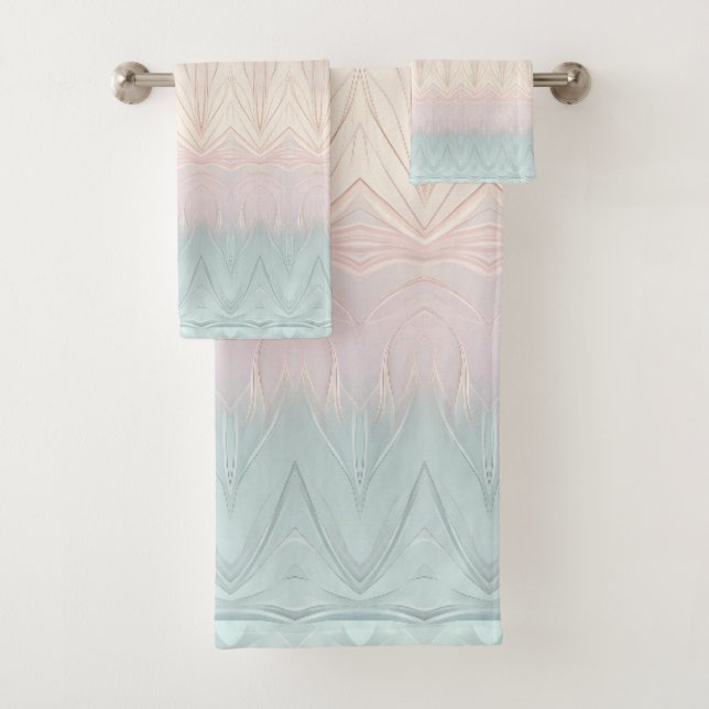 Ensemble de serviettes Abstrait moderne Iridescent (En situation)