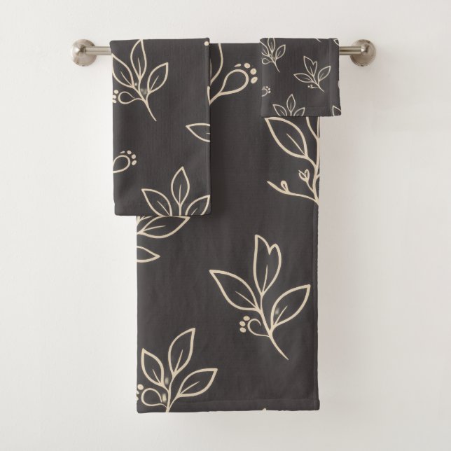 Ensemble de serviettes Black Leaf | Décoration de  (En situation)