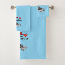 Ensemble de serviettes bleu clair 3 pièces avec mo