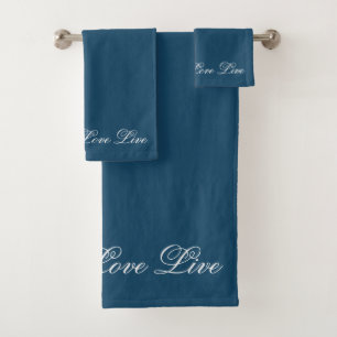 Ensemble de serviettes Blue Laugh Live Love