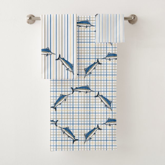 Ensemble de serviettes - Blue Marlin Fishing (En situation)