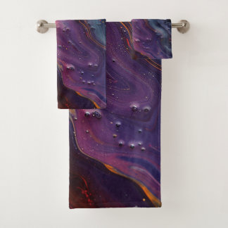 Ensemble de serviettes d'art à l'huile métallique