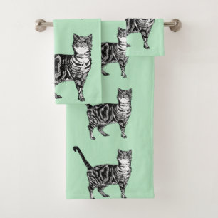 Ensemble de serviettes d'art pour chats et chats à