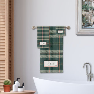 Ensemble de serviettes de bain à carreaux moderne