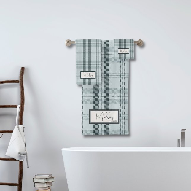 Ensemble de serviettes de bain à carreaux modernes (Créateur téléchargé)