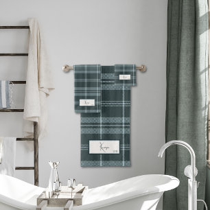 Ensemble de serviettes de bain à carreaux modernes