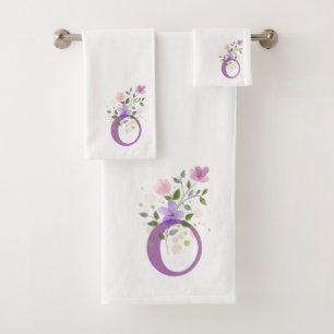 Ensemble de serviettes de bain à lettre initiale O