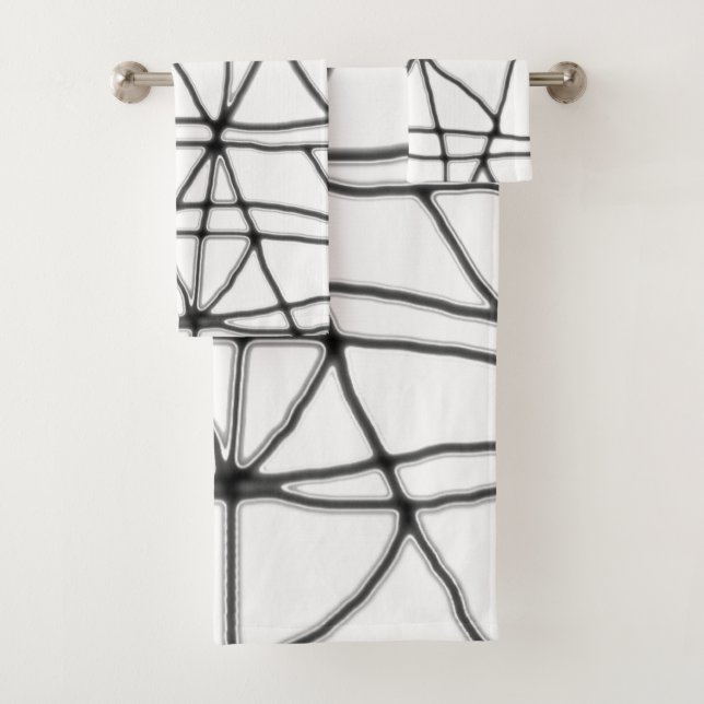 Ensemble de serviettes de bain Abstrait gris foncé (En situation)