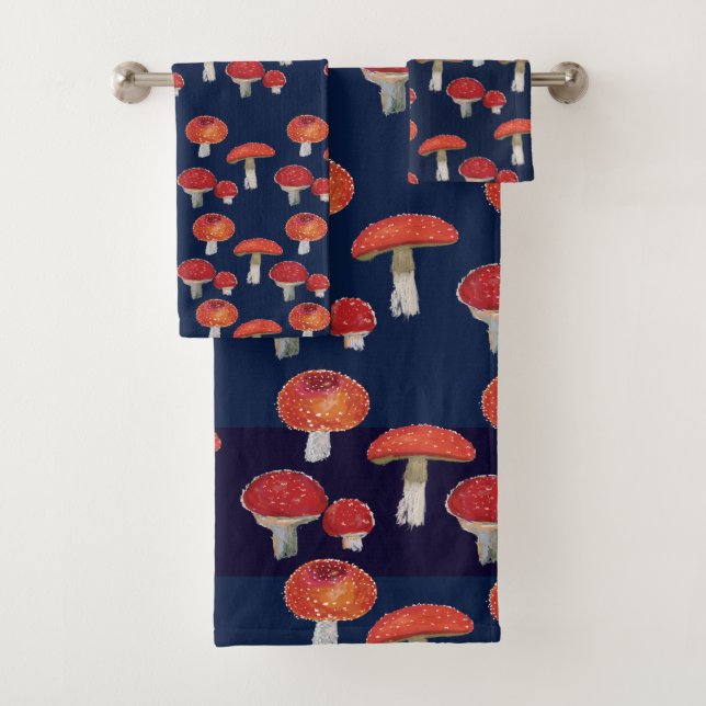 Ensemble de serviettes de bain Amanita Muscaria (En situation)