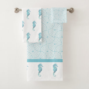 Ensemble de serviettes de bain Aqua Seahorse