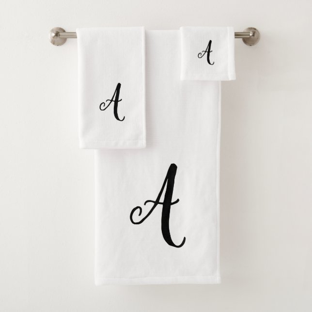 Ensemble de serviettes de bain avec monogramme scr (En situation)