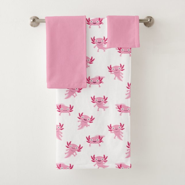 Ensemble de serviettes de bain Axolotl (En situation)
