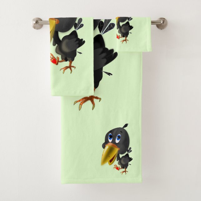 Ensemble de serviettes de bain Bird with Heart - V (En situation)