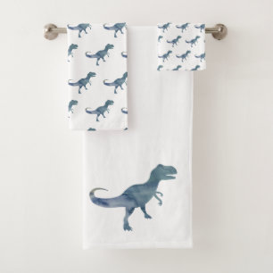 Ensemble de serviettes de bain Blue Dinosaur Trex