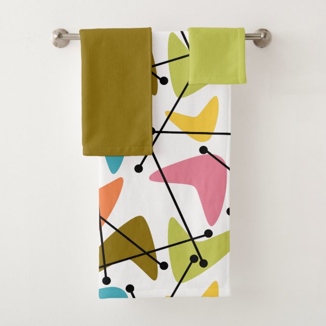 Ensemble de serviettes de bain Boomerangs (En situation)