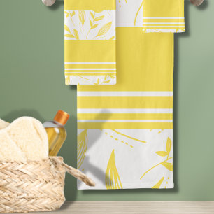 Ensemble de serviettes de bain botanique jaune