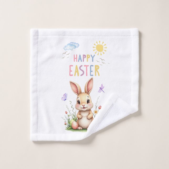 Ensemble de serviettes de bain Bunny de Pâques (Gant de toilette)