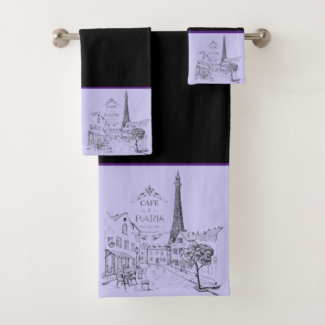 Ensemble de serviettes de bain Café Paris (En situation)