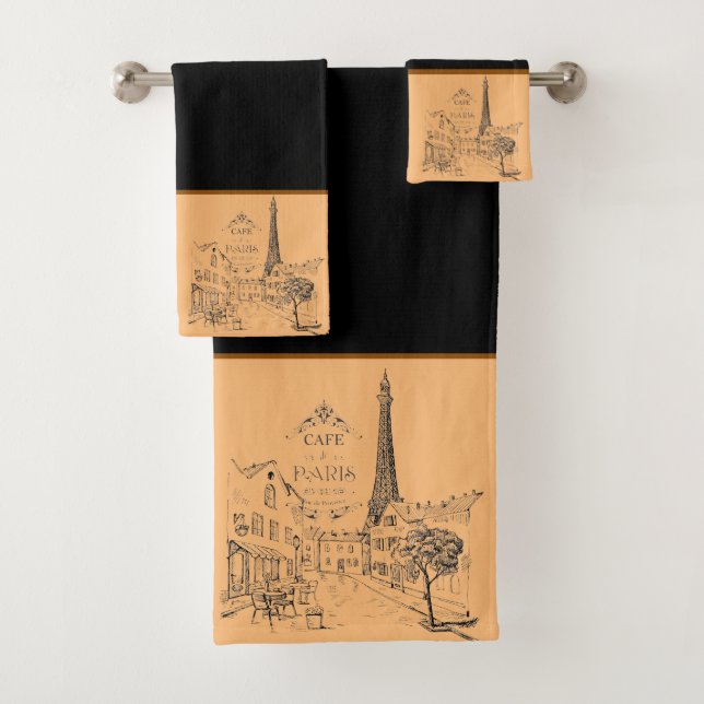 Ensemble de serviettes de bain Café Paris (En situation)