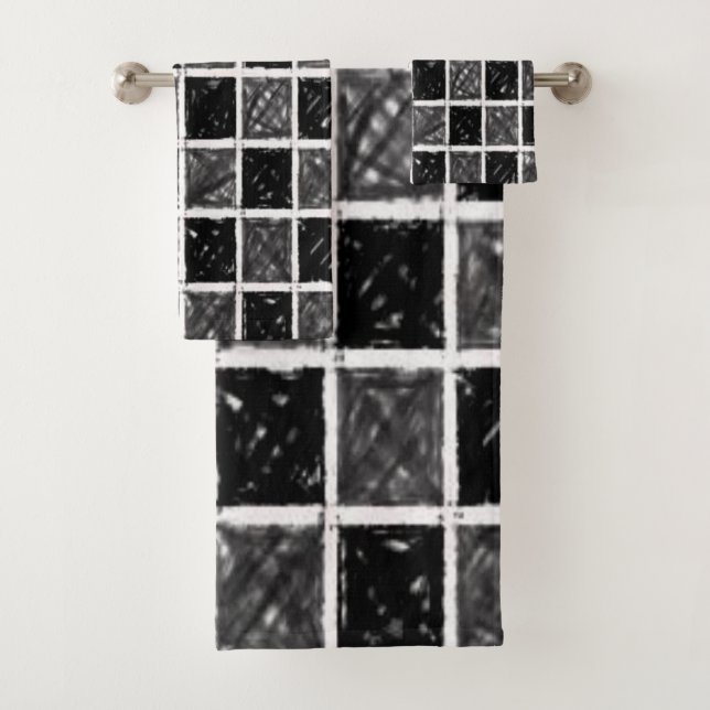 Ensemble de serviettes de bain Checkers (En situation)