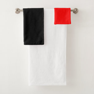 Ensemble de serviettes de bain chic blanc, noir et