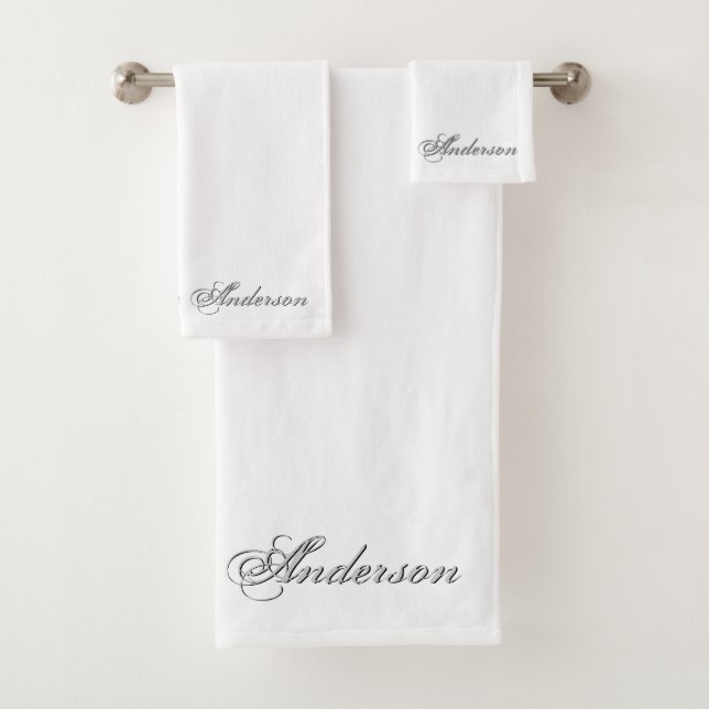 Ensemble de serviettes de bain chic moderne en tex (En situation)