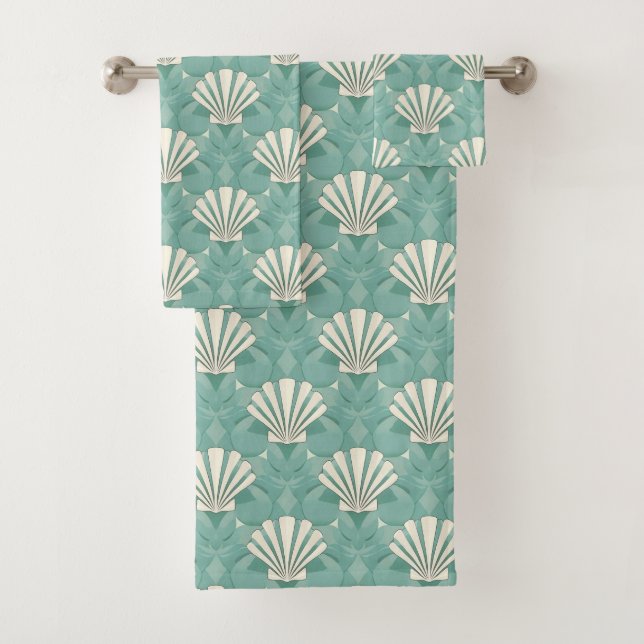 Ensemble de serviettes de bain Clamshells (En situation)