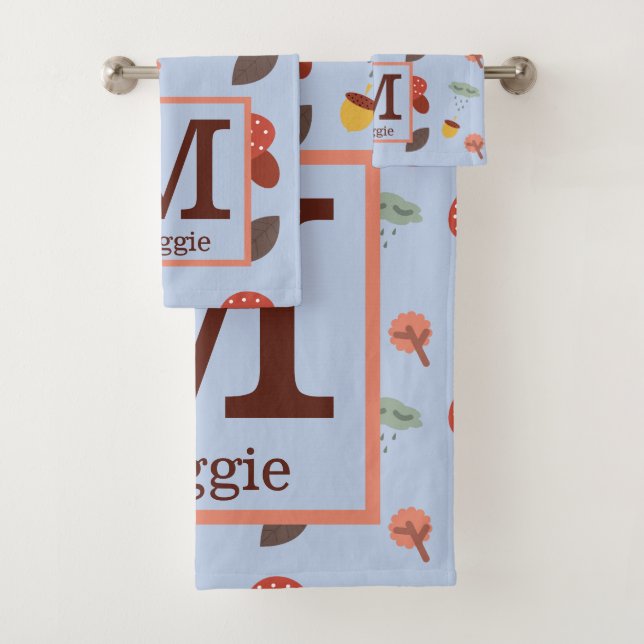 Ensemble de serviettes de bain d'automne personnal (En situation)