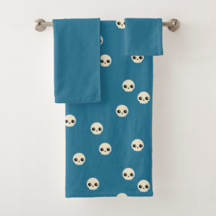 Ensemble de serviettes de bain de crânes mignons