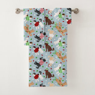 Ensemble de serviettes de bain de Noël Goldendoodl