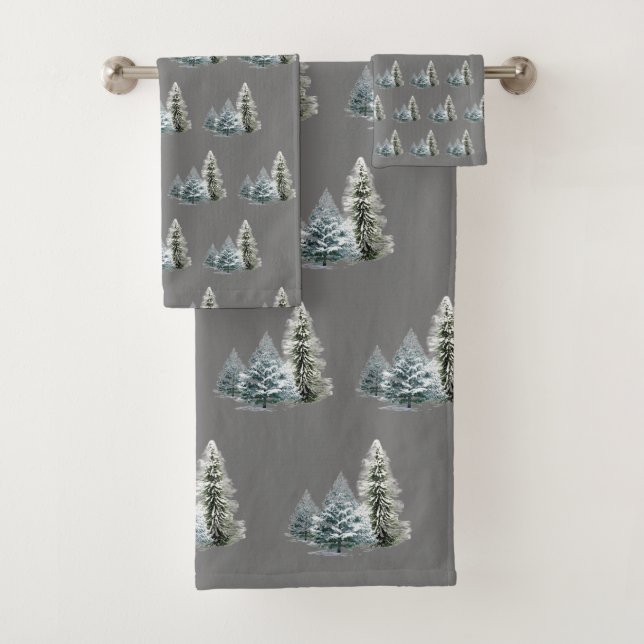 ENSEMBLE DE SERVIETTES DE BAIN DE PASSAGE D'HIVER (En situation)