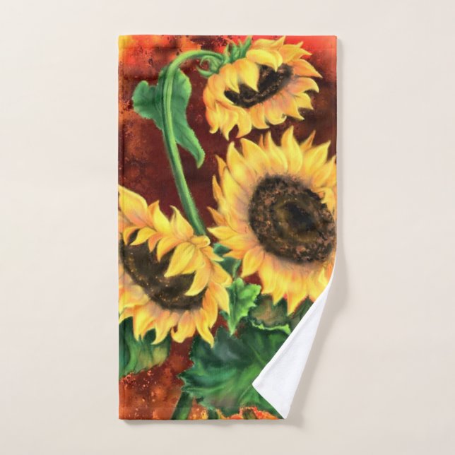 Ensemble de serviettes de bain de tournesol (Serviette à main)