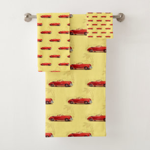 Ensemble de serviettes de bain de voiture rétro