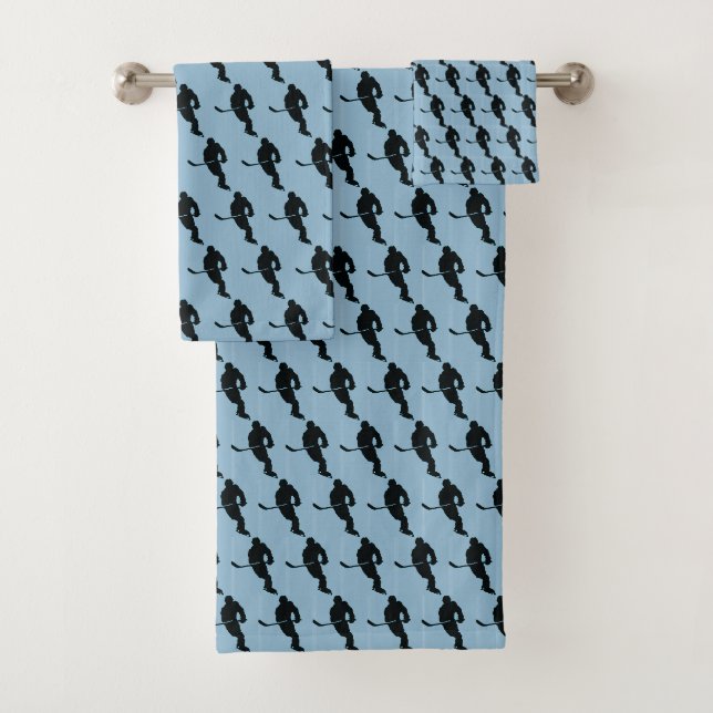 Ensemble de serviettes de bain design de hockey su (En situation)