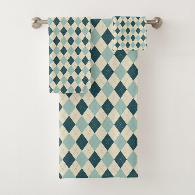 Ensemble de serviettes de bain écossaises (En situation)