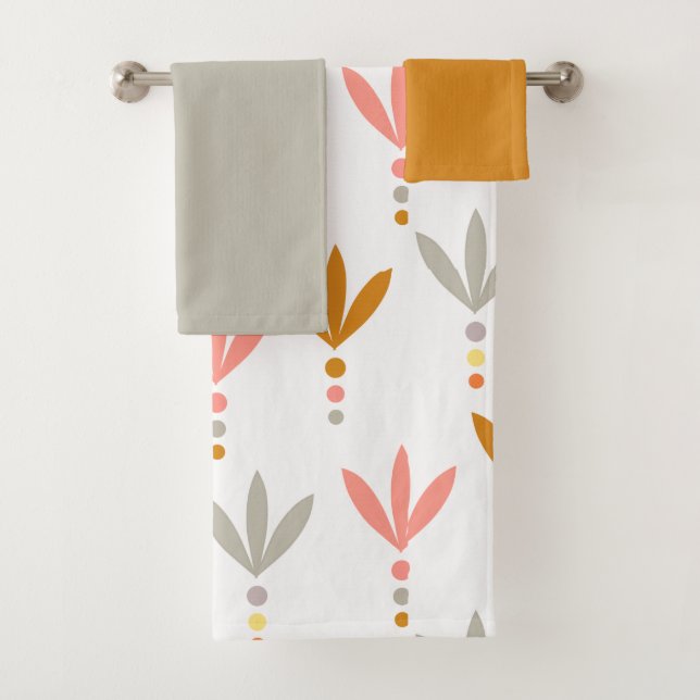 Ensemble de serviettes de bain en argent et or (En situation)