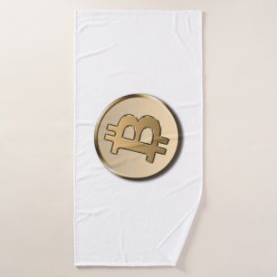 Ensemble de serviettes de bain en Bitcoin doré