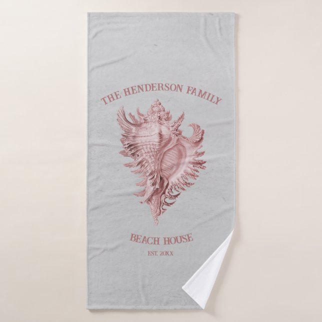 Ensemble de serviettes de bain en coquille rose Co (Serviette de bain)