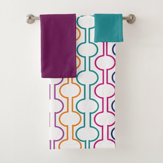 Ensemble de serviettes de bain en rond ouvert colo (En situation)