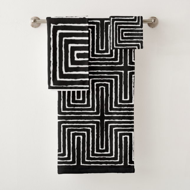 Ensemble de serviettes de bain en tissu de boue Ma (En situation)