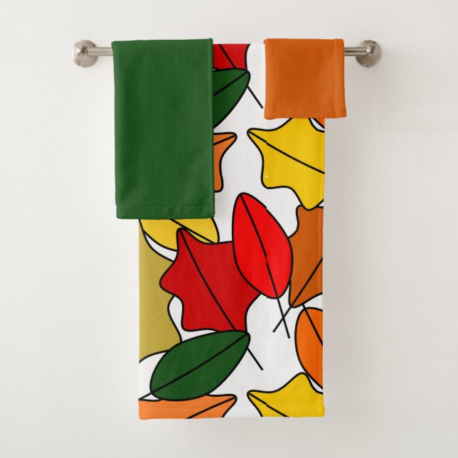 Ensemble de serviettes de bain feuille (En situation)