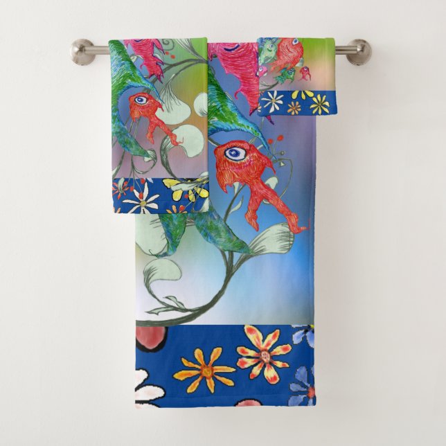 Ensemble de serviettes de bain Fishy Anticipation (En situation)