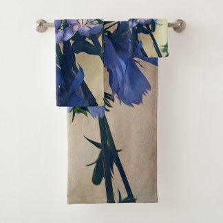 Ensemble de serviettes de bain Fleur sauvage bleu
