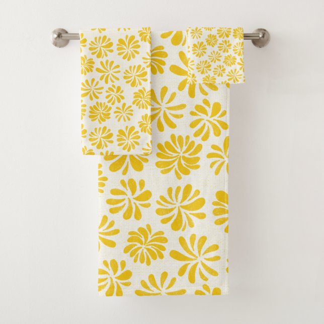 Ensemble De Serviettes De Bain Floral Lumineux (En situation)