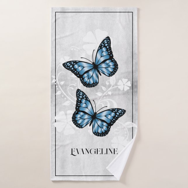 Ensemble de serviettes de bain Floral Papillon Ble (Serviette de bain)