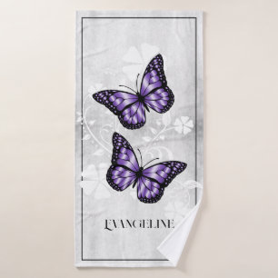 Ensemble de serviettes de bain florales à papillon