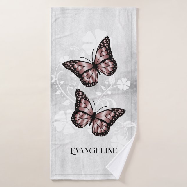 Ensemble de serviettes de bain florales Papillon r (Serviette de bain)