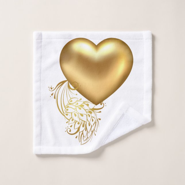 Ensemble de serviettes de bain Golden Heart (Gant de toilette)