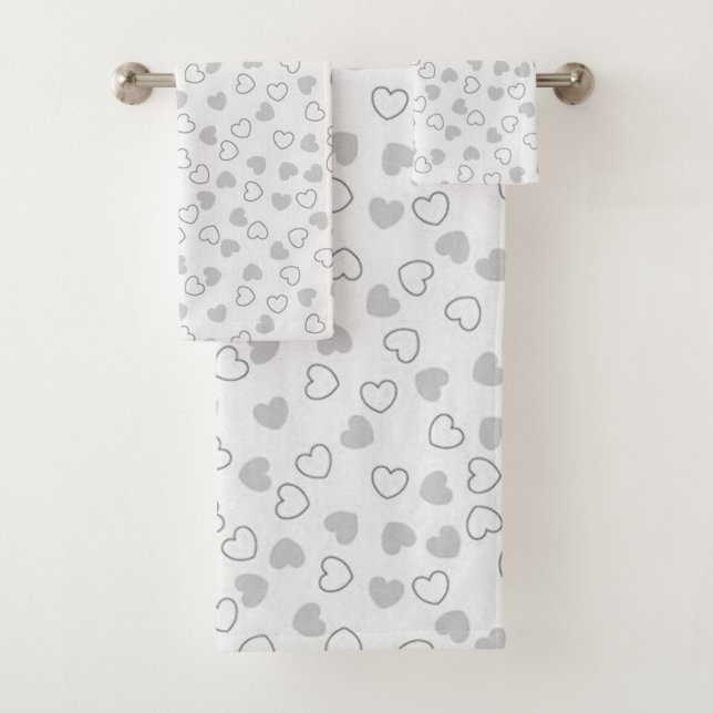 Ensemble de serviettes de bain Heart Love (En situation)
