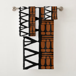 Ensemble de serviettes de bain imprimé Bogolan afr